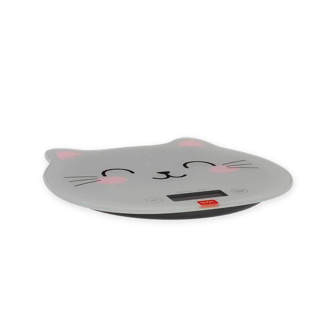 Legami - Digitale Küchenwaage, Kitchen Scale, Kitty, 7 Masseinheiten, Touch-Tasten ON/TARE und UNIT,