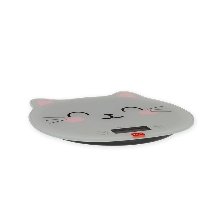Legami - Digitale Küchenwaage, Kitchen Scale, Kitty, 7 Masseinheiten, Touch-Tasten ON/TARE und UNIT,