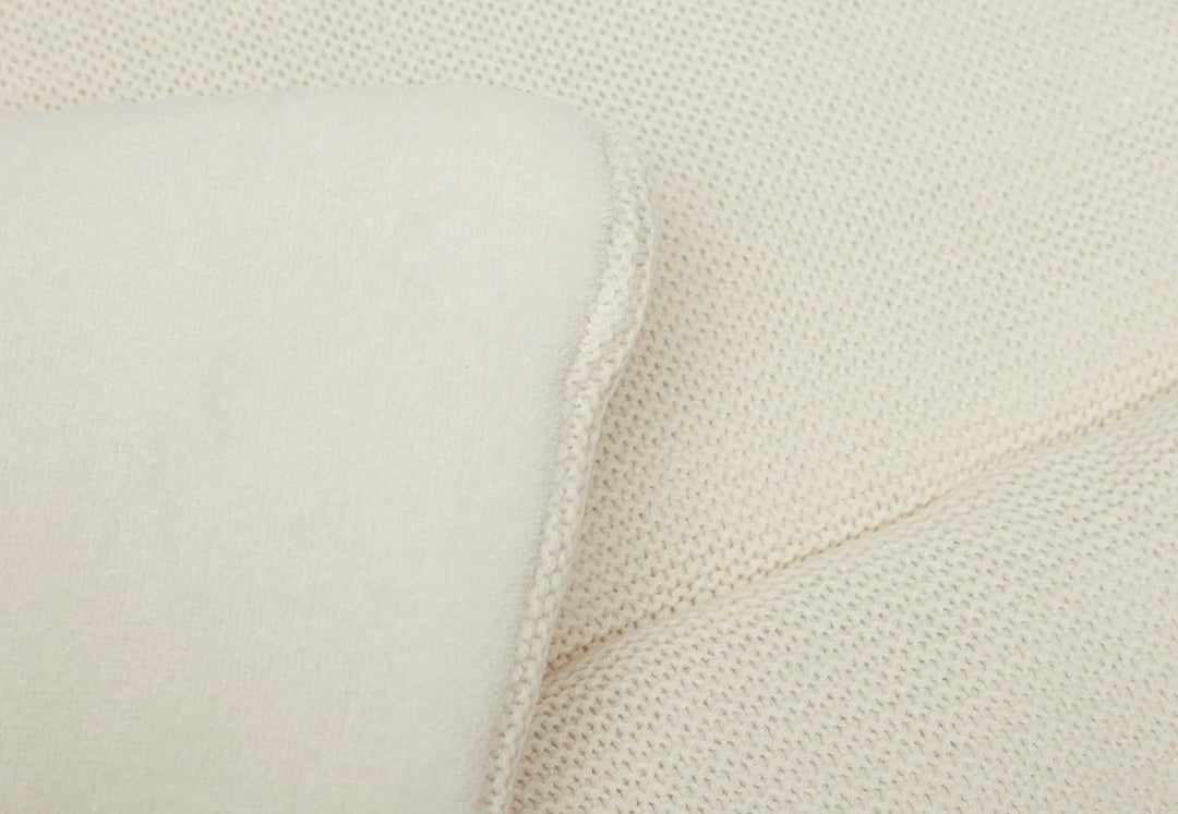 Jollein Krabbeldecke für Baby - Basic Knit, Ivory - Laufgittereinlage - 75x95 cm - Spieldecke Baby -