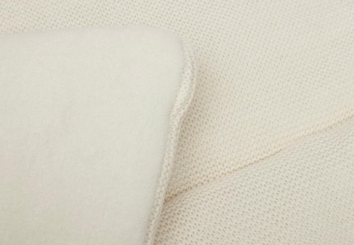 Jollein Krabbeldecke für Baby - Basic Knit, Ivory - Laufgittereinlage - 75x95 cm - Spieldecke Baby -