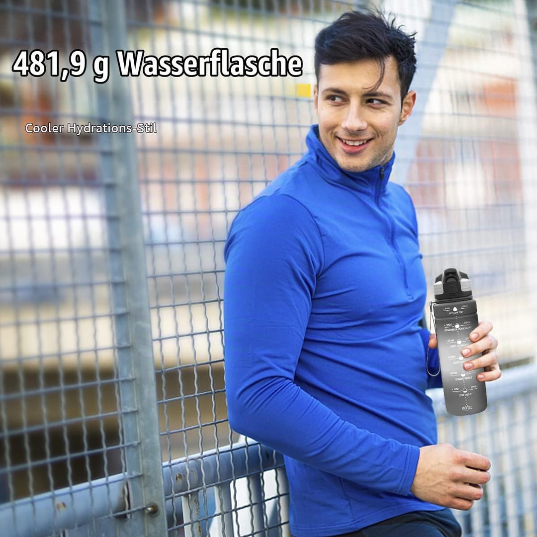 Niggeey Sport Trinkflasche 500ml, 700ml, 1L, 1,5L Trinkflasche Kinder Auslaufsicher, BPA-frei Tritan