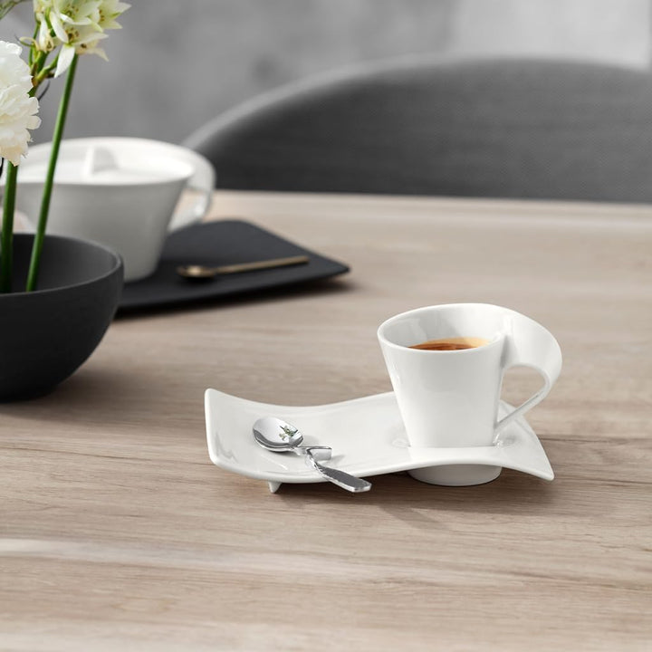 Villeroy &amp; Boch – NewWave Caffè Espresso-Set inkl. Löffel, 3 teilig, Geschirr Set für eleganten Kaff
