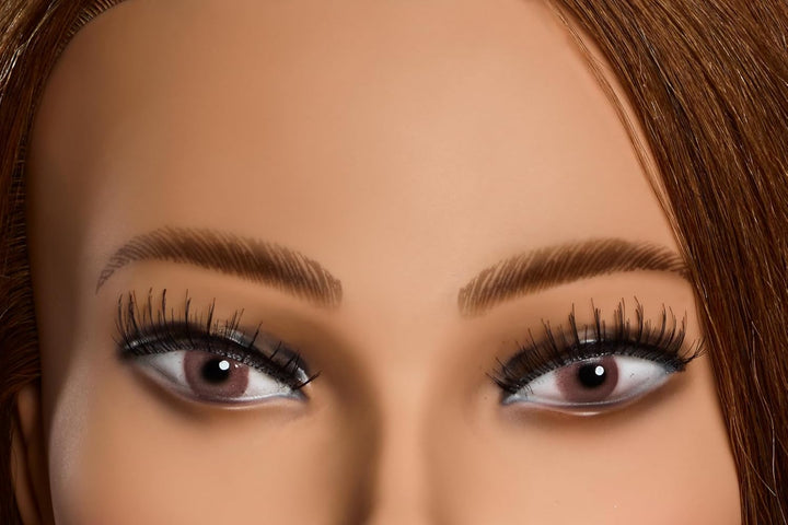 Melanie Frisierkopf - L'IMAGE - mit 60 cm Haarlänge, mit Wimpern
