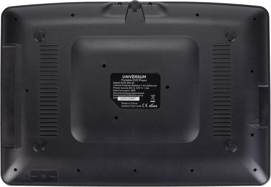 UNIVERSUM tragbarer 15.6' DVD-Player Auto DVB-T2 und 12 Volt Adapter DVD 400-20