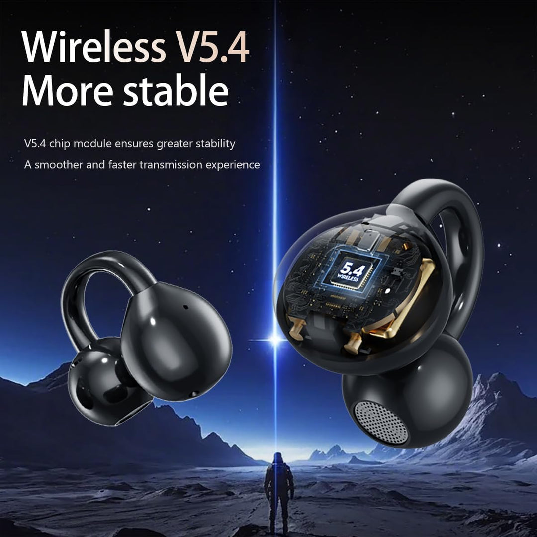 Bluetooth kopfhörer mit ohrclip, Bluetooth 5.4-Sportkopfhörer, Open Ear übersetzungskopfhörer,IPX5 w