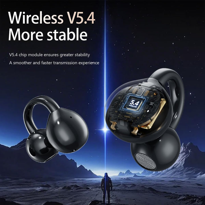 Bluetooth kopfhörer mit ohrclip, Bluetooth 5.4-Sportkopfhörer, Open Ear übersetzungskopfhörer,IPX5 w