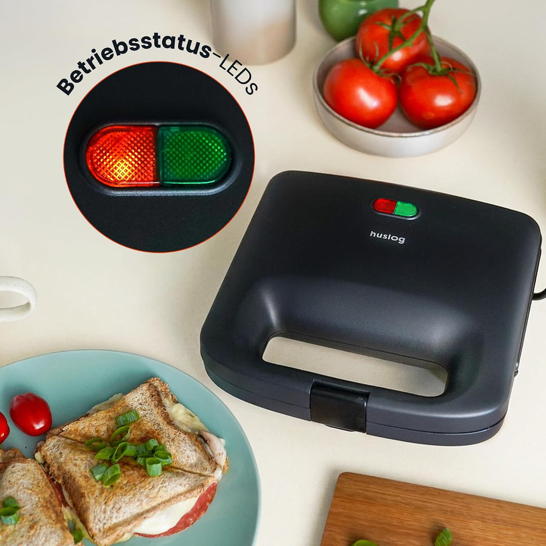 EasyBite Toaster, Sandwichmaker, Sandwich, Antihaftbeschichtung, 1000W, Dreiecke, Schwarz