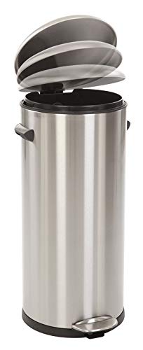 PROREGAL Retro Treteimer mit markanten Griffen und Kugelkappe | 30 Liter, HxØ 68,5x29,2cm | Kunststo