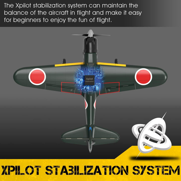 VOLANTEXRC RC Flugzeug Zero, 2,4 GHz ferngesteuertes Flugzeug RTF mit 2 Batterien und 6 Achsen Gyro