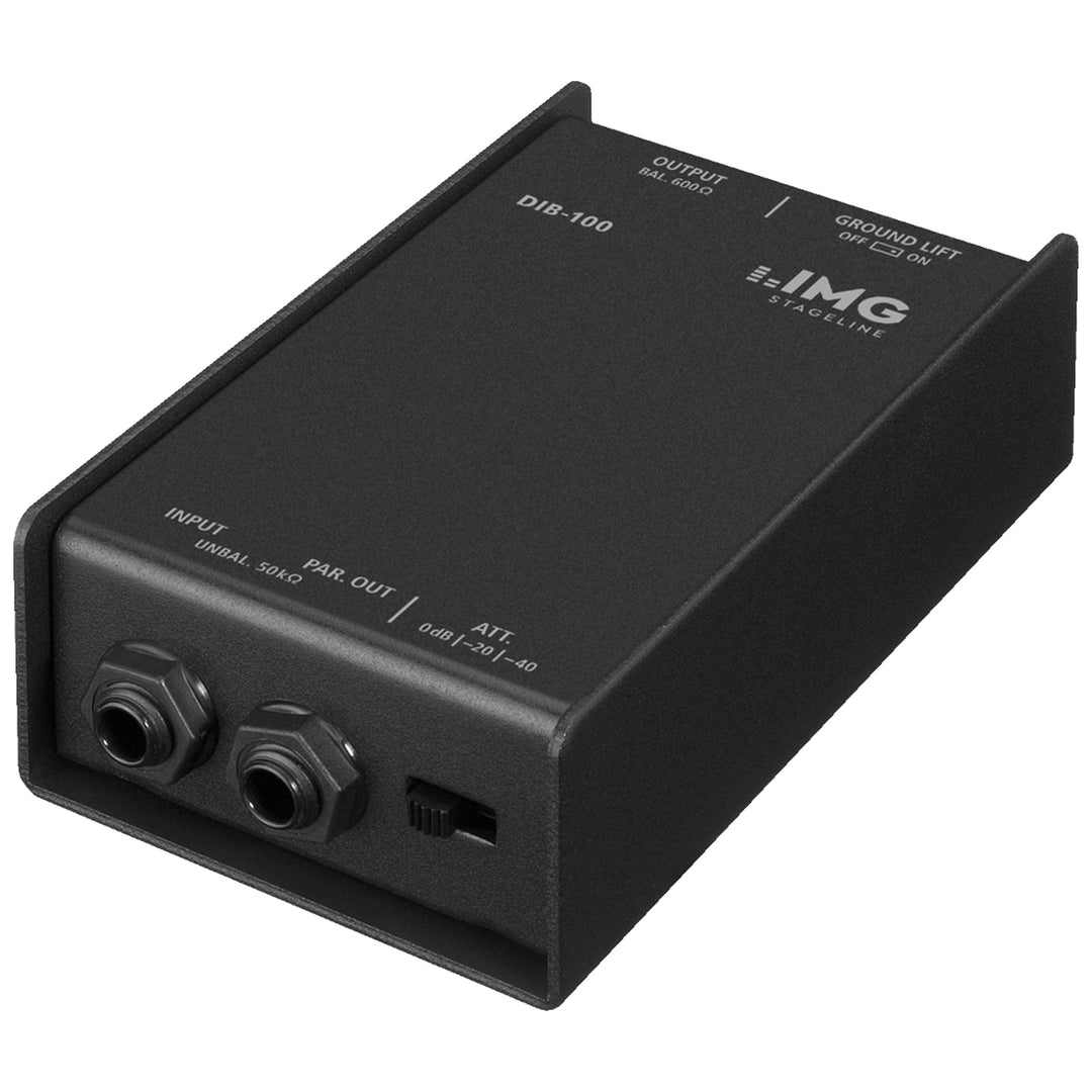 IMG STAGELINE DIB-100 DI-Box in Schwarz, Ground-Liftschalter gegen Brummschleifen, keine Stromversor
