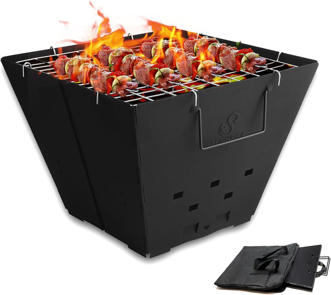 Snowpea - Tragbare Feuerstelle für Camping, Faltbare Feuerstelle, Outdoor-Feuerstelle mit Tragetasch