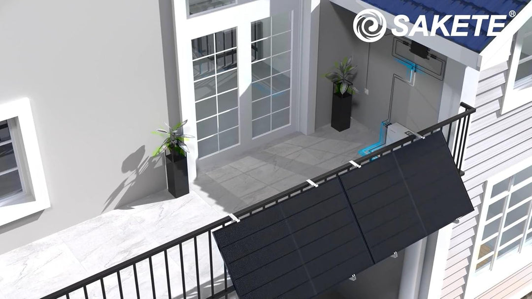 SAKETE Solarpanel 500W Bifazial (+100W), Solarmodul Doppelglas Full Black, N-Typ Photovoltaik Modul