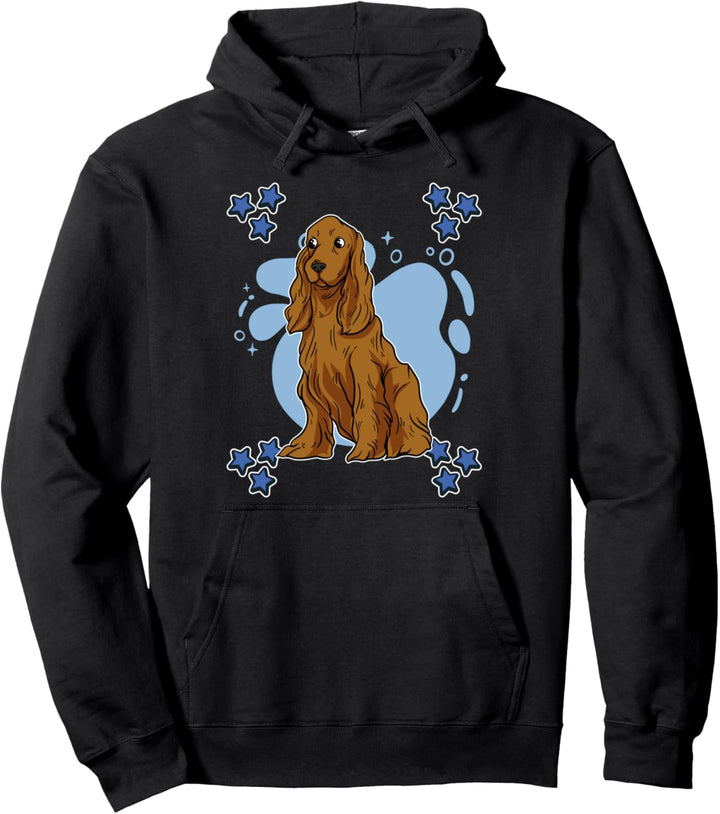 Herren Cocker Spaniel Zeichnung Sterne Jungen Cocker Spaniel Pullover Hoodie