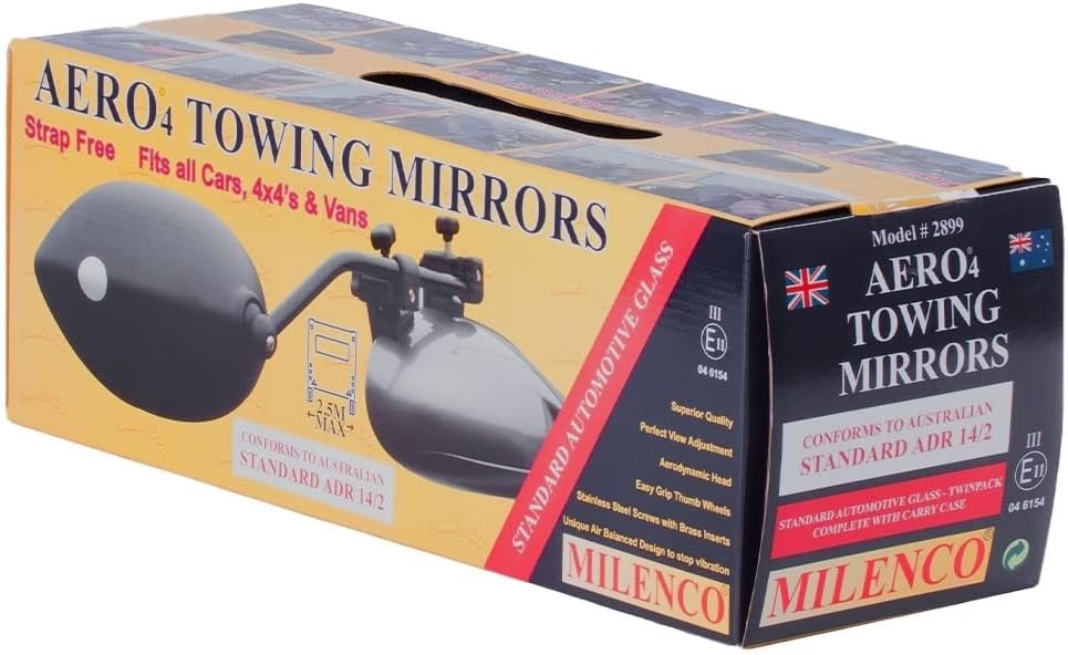 Milenco Universalspiegel, front, Weiss, Aero 4 Mirror Convex XXL, 2er-Set