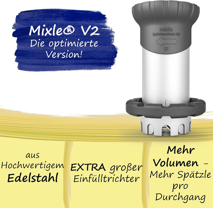 mixle Spätzleaufsatz V2, VERBESSERTE VERSION, kompatibel mit Thermomix TM6, TM5, TM31 & TM Friend, Z