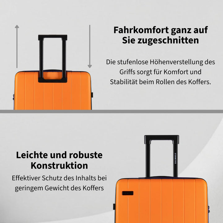 ETERNITIVE - Koffer Reisekoffer Hartschale aus ABS |Reisetrolley Leicht mit 4 Zwillingsrollen 360° |