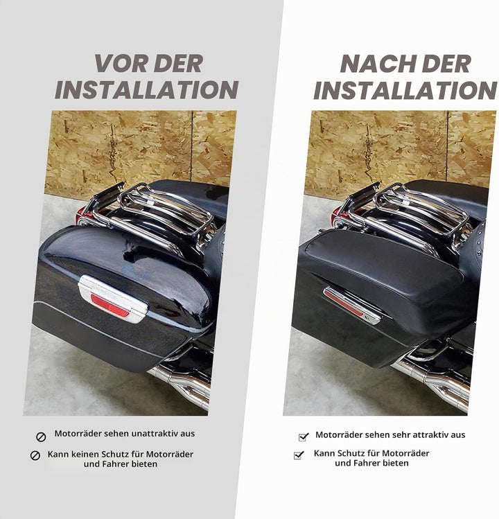 HDBUBALUS Satteltaschen-Deckel-BH-Überzüge, PU-Leder, wasserdicht, passend für Harley Touring Street