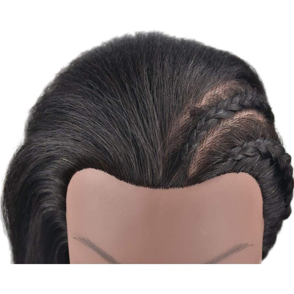Afro-Mannequin-Kopf aus 100% Echthaar, Friseur-Trainingskopf für Kosmetologie, Puppenkopf (Tischklem