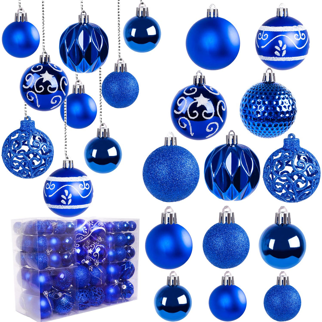 Ywlake Weihnachtskugel Ornamente Set für Weihnachtsbaum, 100-pcs Weihnachtsbaum Dekorationen Set Bru
