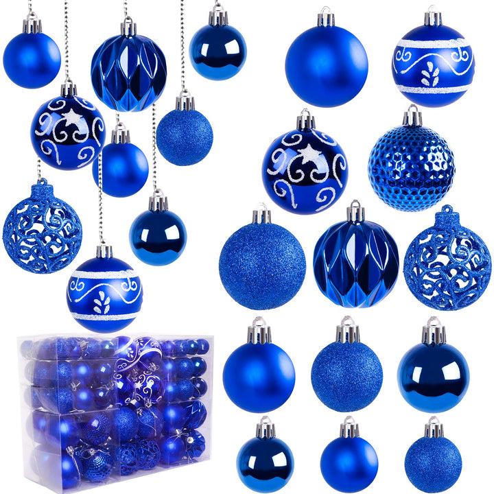 Ywlake Weihnachtskugel Ornamente Set für Weihnachtsbaum, 100-pcs Weihnachtsbaum Dekorationen Set Bru