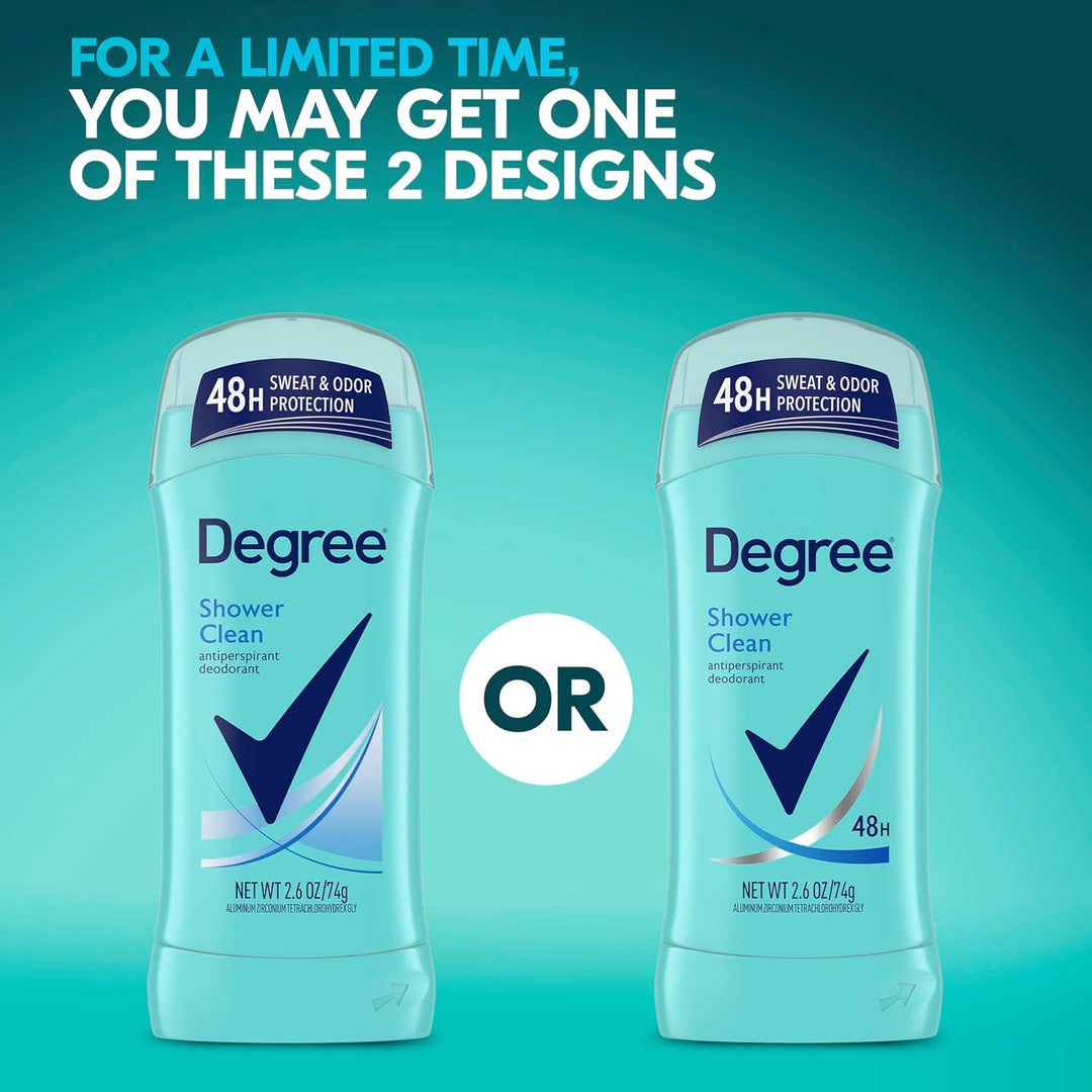 Degree Dry Protection Anti-Perspirant & Deodorant, Shower Clean 2.6 oz (Pack of 6) by Degree