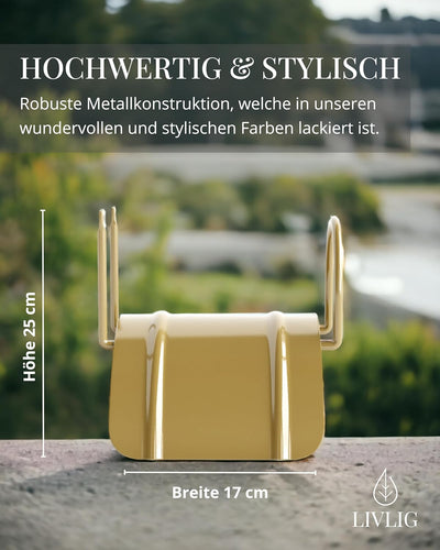 Livlig53 Gartenschlauch Halterung für 1/2 Zoll Schläuche bis 30m aus verzinktem Stahl, Wandhalterung