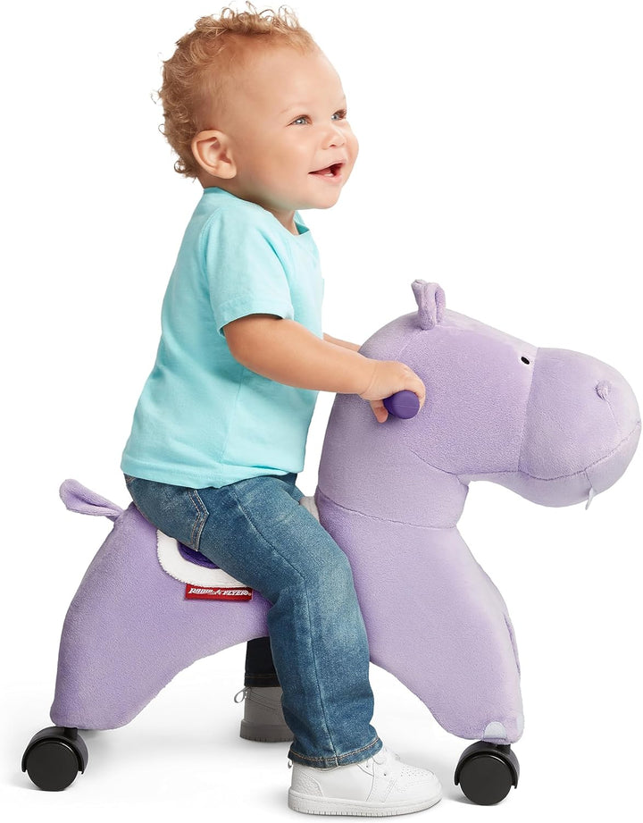Radio Flyer Holly das rollende Nilpferd, Rutschspielzeug, lilafarbenes Rutschauto für Kleinkinder vo