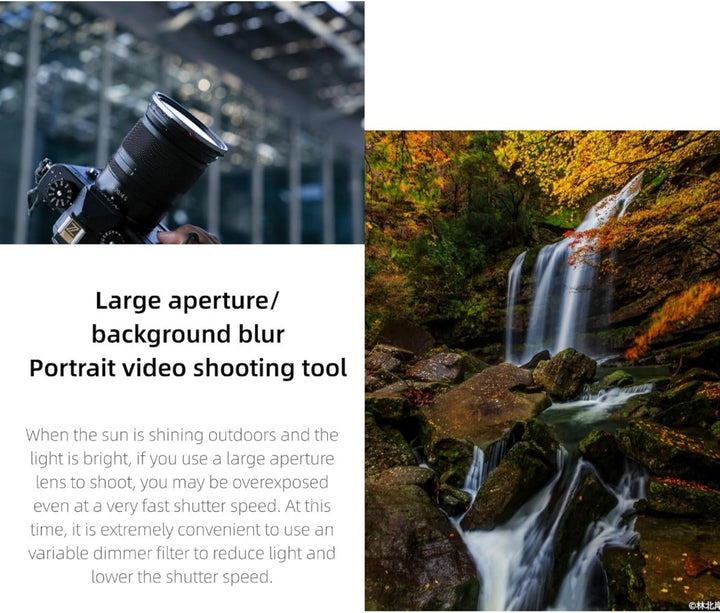 Kase 49mm Variable ND 1,5-8 Blenden + CPL 2-in-1 SLR-Kameraobjektivfilter, ND3 bis ND236 Einstellbar