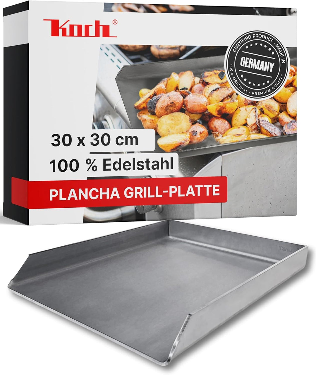 KOCH #54 PLANCHA 30 x 30 x 3,5cm Grillpfanne Grillplatte Burger- Steakplatte made in Germany – Hochw