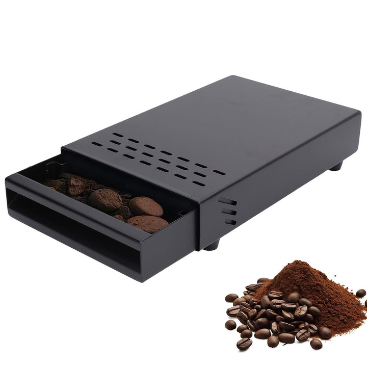 Kaffee Klopf Box Behälter, Edelstahl, Schwarz, 28 x 18 x 5 cm