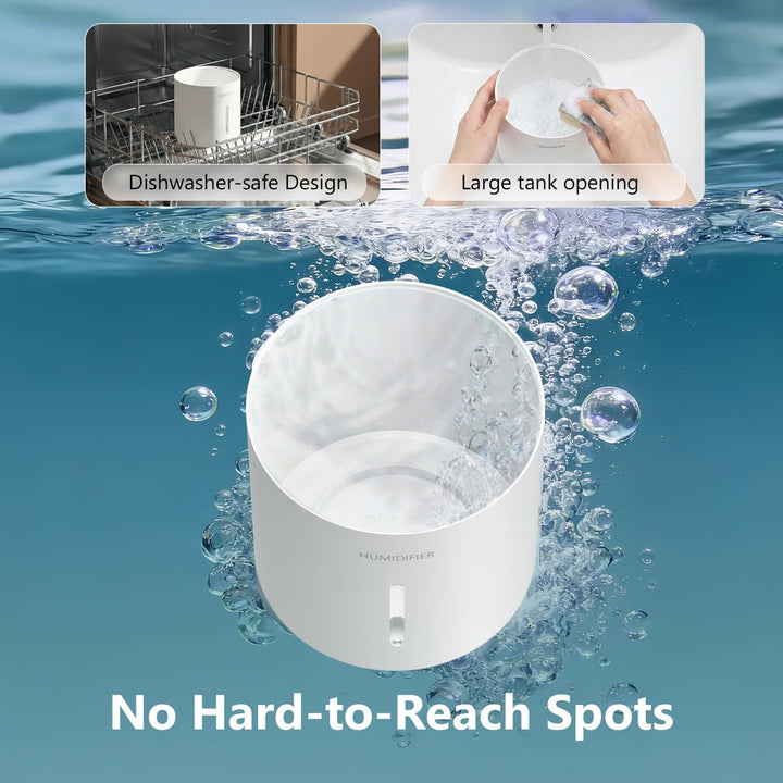 3L Top-Fill Luftbefeuchter mit Filter, Luftbefeuchter Schlafzimmer, bis 35H, Timer & Auto-Abschaltun