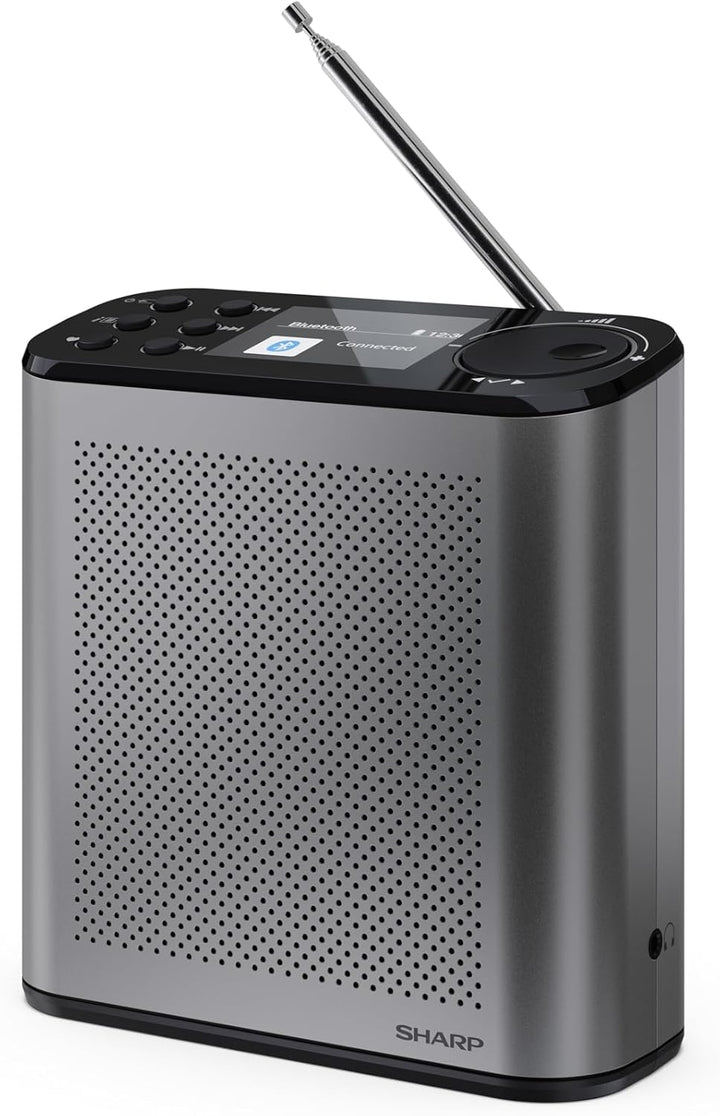 SHARP DR-P530(GY) Osaka Tragbares Digitalradio – DAB+/FM, Bluetooth 5.3, BestTune, 120 Senderspeiche