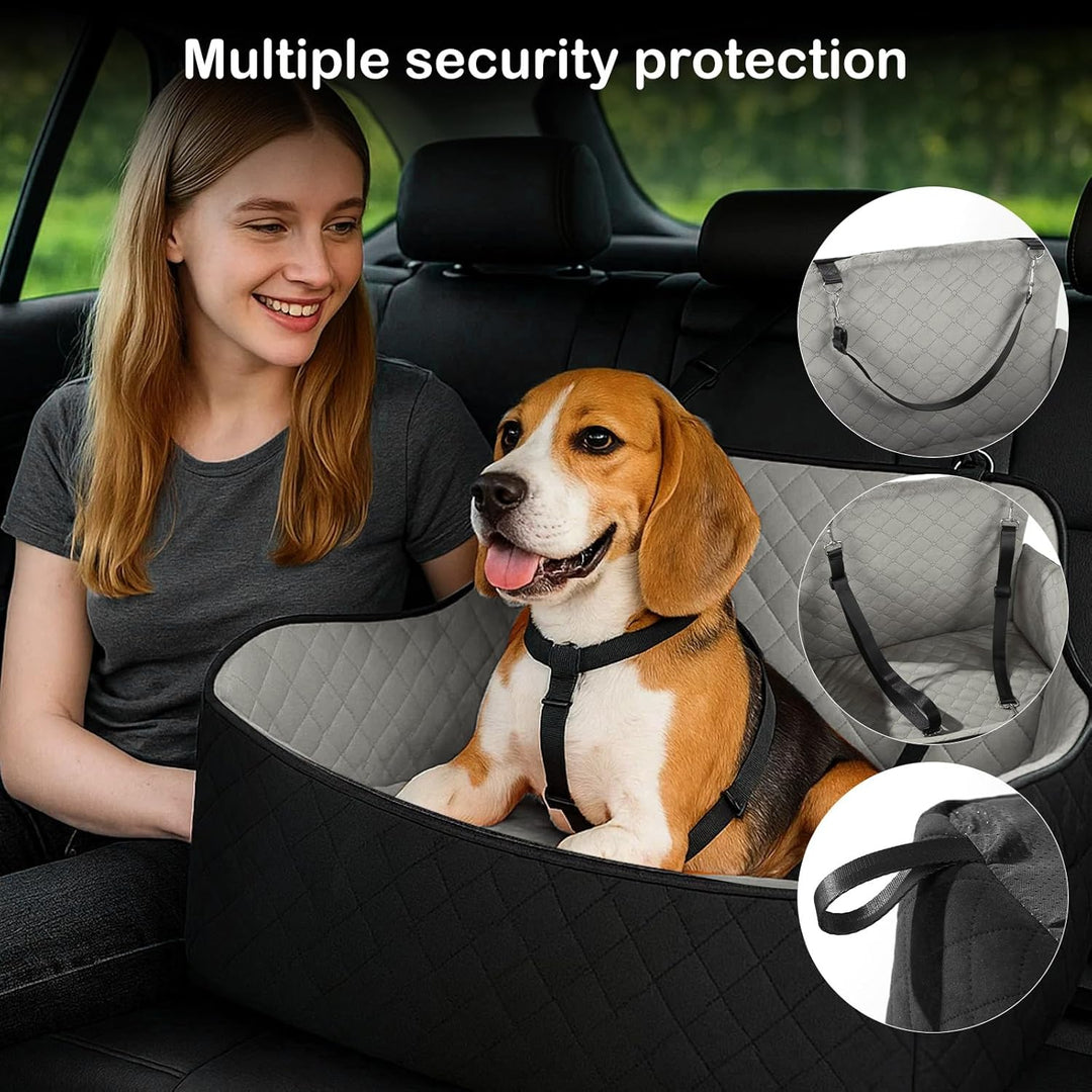 Hunde Autositz für grosse & mittelgrosse Hunde bis 25 kg | Autositze mit Dicker Polsterung, Sicherhe