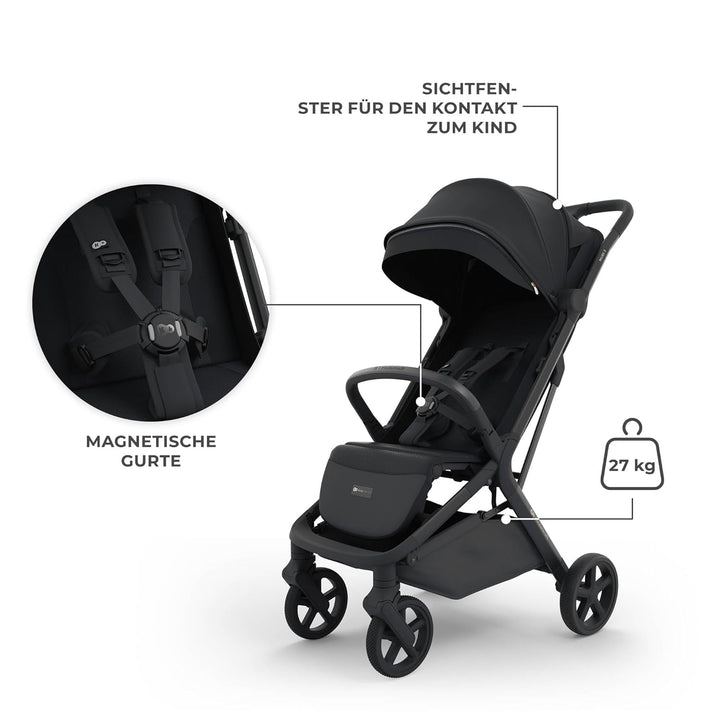 Kinderkraft NUBI 3 Buggy bis 22 kg, automatisch zusammenklappbar, grosse EVA-Räder, Mesh-Sitz, 5-Pun