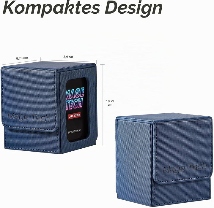 Mage Tech Commander Deck Box Lite - Kartendisplay mit Snap Card Holder & Abnehmbarer Abdeckung, Pass