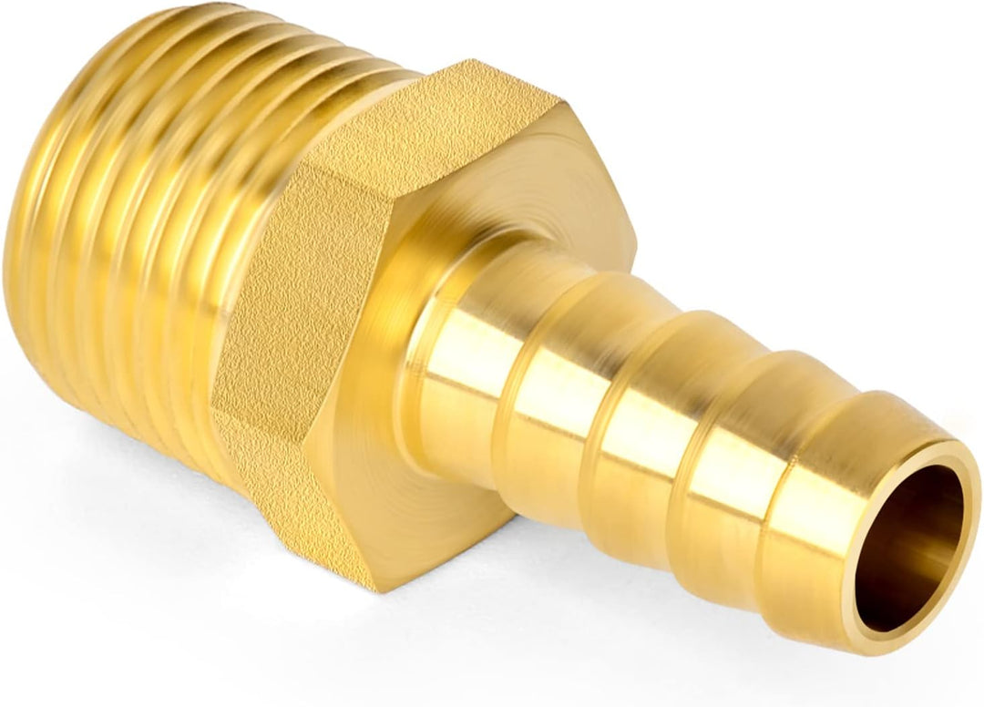 ERGAOBOY 10 Stk 10mm OD Barb auf 1/2" BSP Stecker, Messing Schlauchtülle Kompressionsfittings 1/2" M