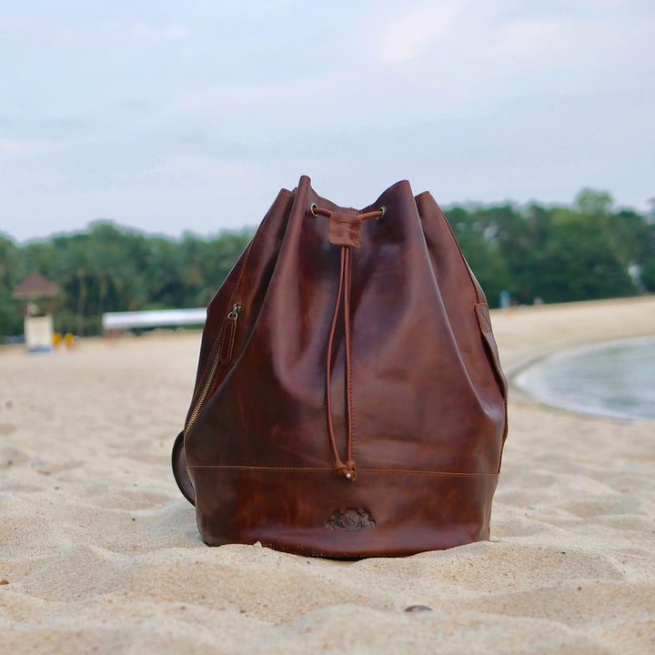 SID & VAIN Seesack HEATHROW aus Premium Leder I Matchsack für Herren und Damen I Rucksack Reisetasch