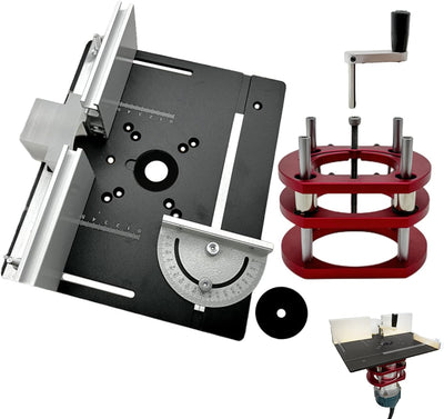 Router Lift, Frästisch für Oberfräsen mit Set 3 Frästisch Einlegeplatten Frästisch für Oberfräsen Pr