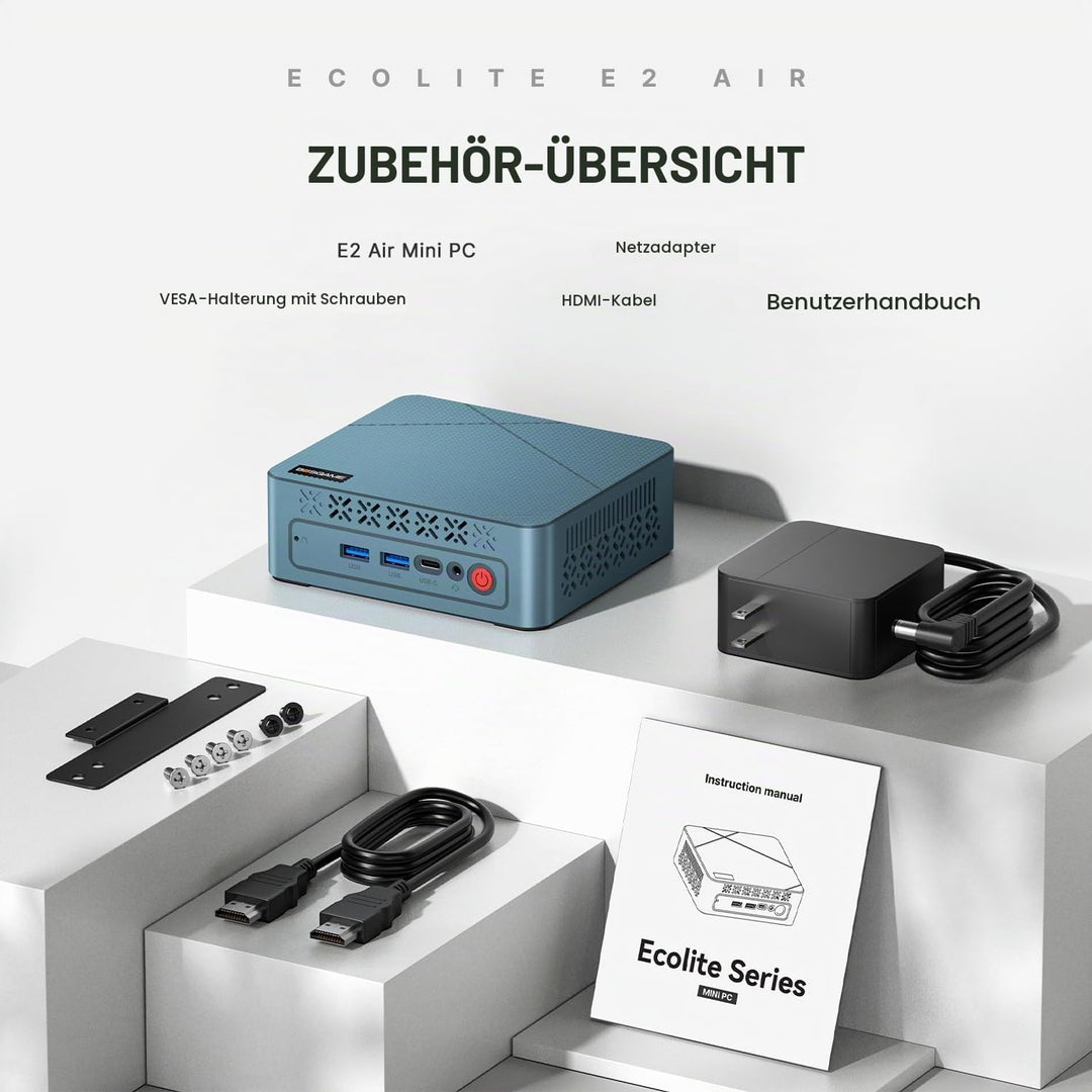 BOSGAME E4 Mini PC, AMD Ryzen 5 3550H (bis zu 3,7 GHz), 16 GB DDR4 RAM 512 GB NVMe SSD Mini Computer