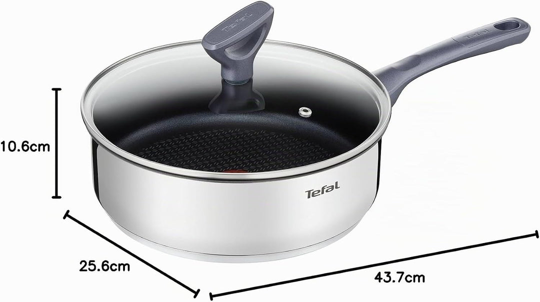 Tefal g7133214 dailycook Pfanne, Edelstahl, 24 cm, Metal, 2 43,7 x 25,6 x 10,6 cm, 43,7 x 25,6 x 10,