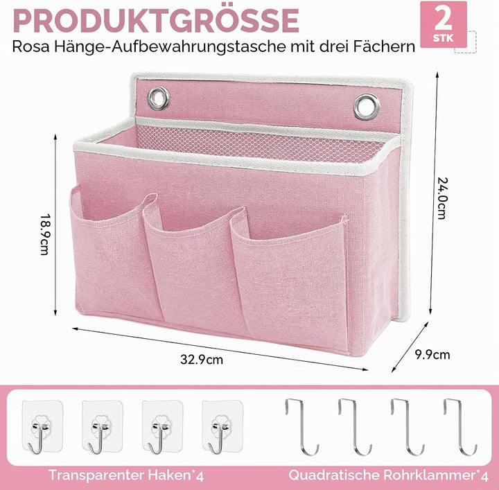 2 Stück Wand Organizer Tasche Hängekörbe Mit Grosser Mesh Abteilung Und 3 Taschen Tür Organizer Plat