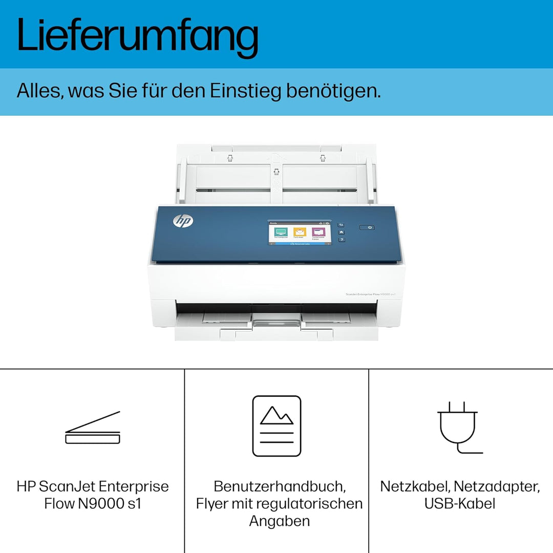 HP ScanJet Enterprise Flow N9000 sn1, Scanner, bis A3, ADF für bis zu 100 Blatt, USB 3.0, Ethernet,