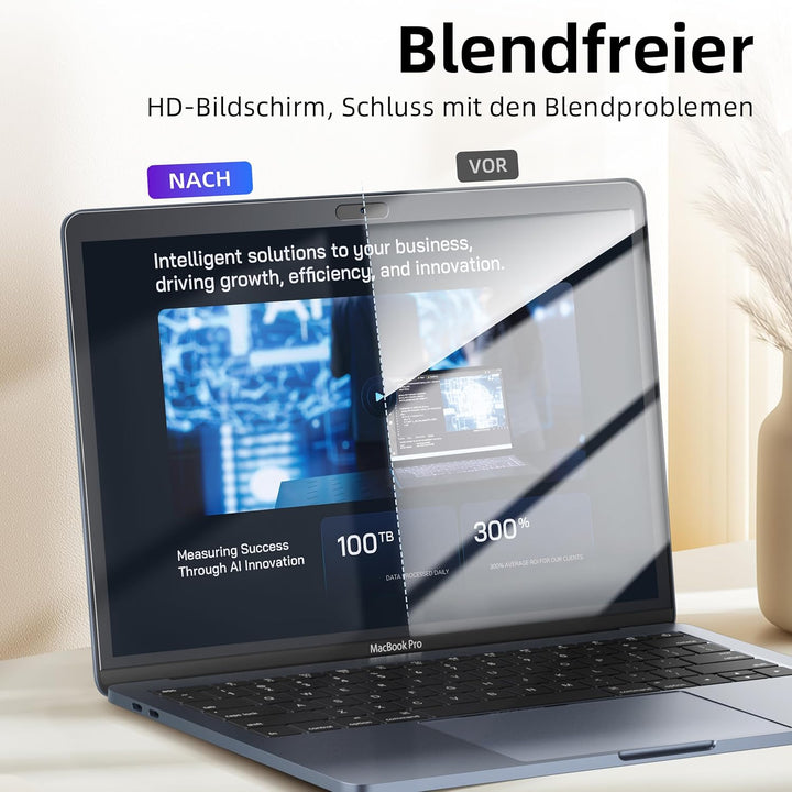 2 Stück Blaulichtfilter Displayschutzfolie für MacBook Pro 13 Zoll (2016–2022)/ MacBook Air 13"(2018