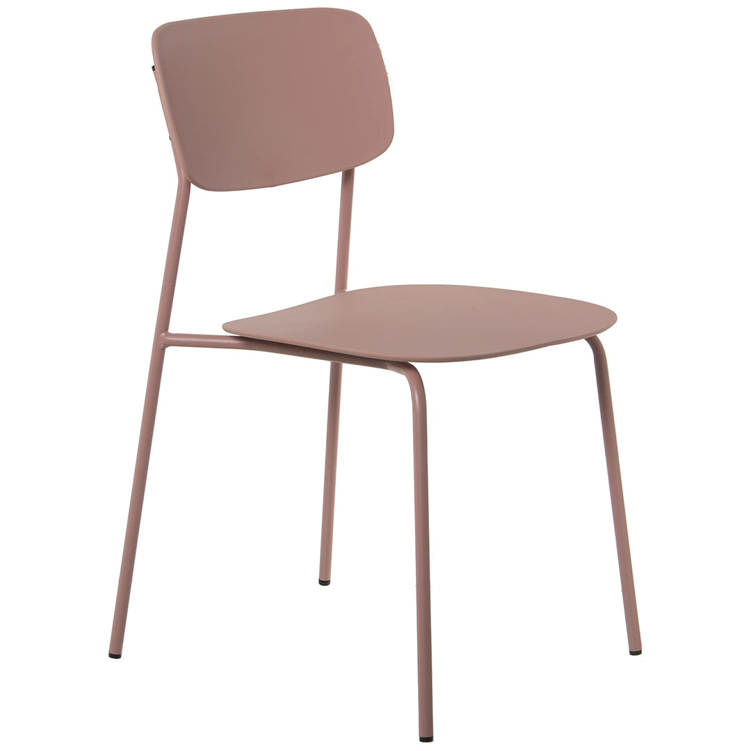 DRW Set aus 4 Stühlen aus Polypropylen und Metall in Rosa 43 x 48 x 78 cm, Höhe der Sitzfläche 44 cm
