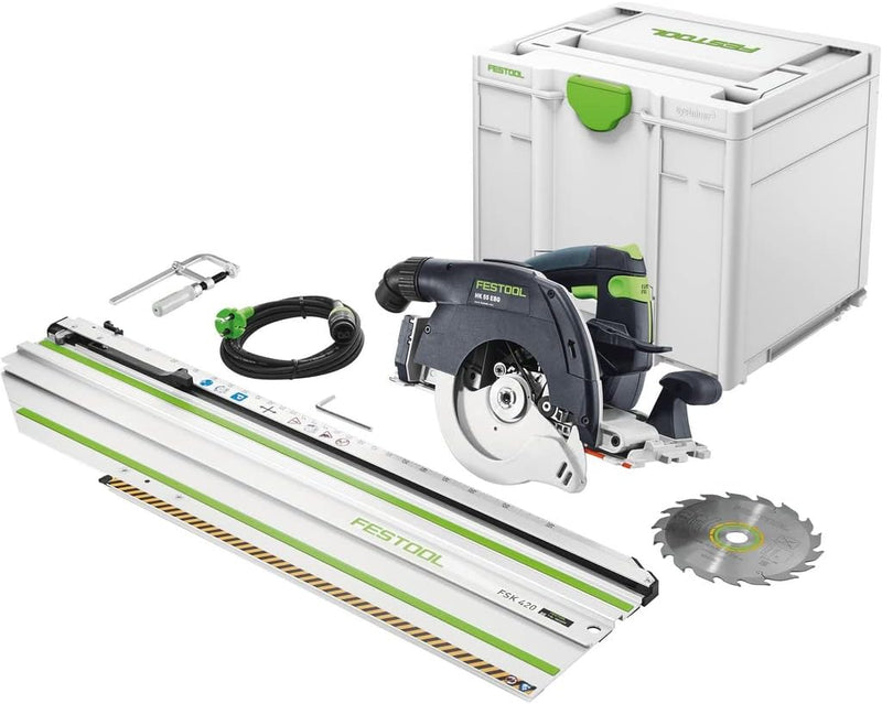 Festool Handkreissäge HK 55 EBQ-Plus-FSK 420 (mit Kreissägeblatt, Innensechskantschlüssel, Kappschie