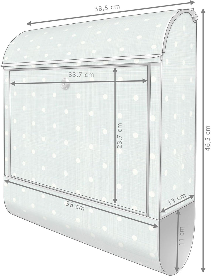 banjado Design Briefkasten personalisiert 38,5x46,5x13cm &amp; 2 Schlüssel - Briefkasten Stahl Weiss Zei
