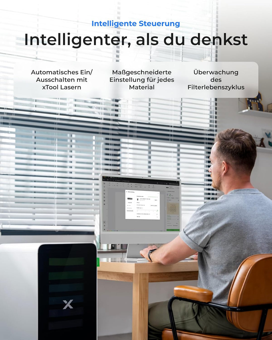 xTool SafetyPro AP2 Luftreiniger für 3D Drucker und Laser Gravur mit SuperCyclone-System, 6-stufiger