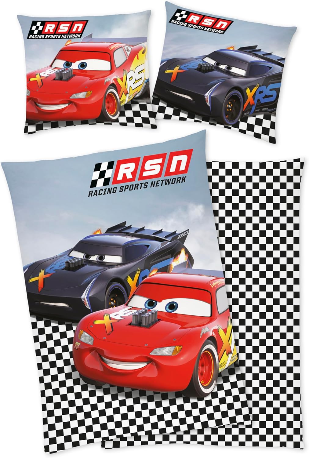 Disney Cars 3 Jackson Storm Bettwäsche 80x80cm 135x200cm, 100% Baumwolle Renforce