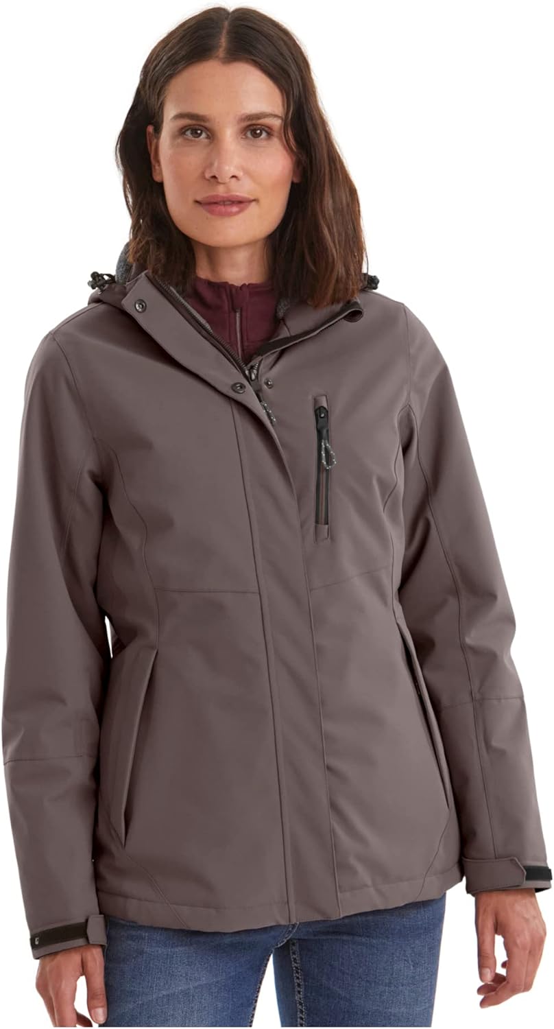 Killtec Damen Kow 170 Wmn Jckt Funktionsjacke/Outdoorjacke mit abzippbarer Kapuze 42 dunkel malve, 4