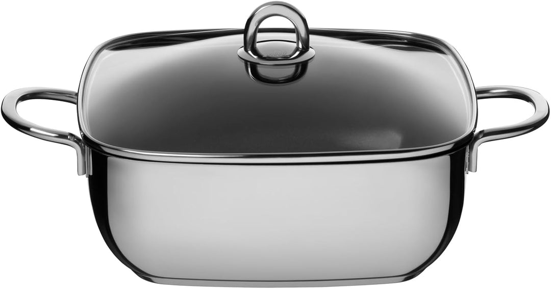 Silit Studio Bräter mit Deckel backofengeeignet, 29 x 29 x 10 cm, Schmortopf Induktion, Edelstahl be